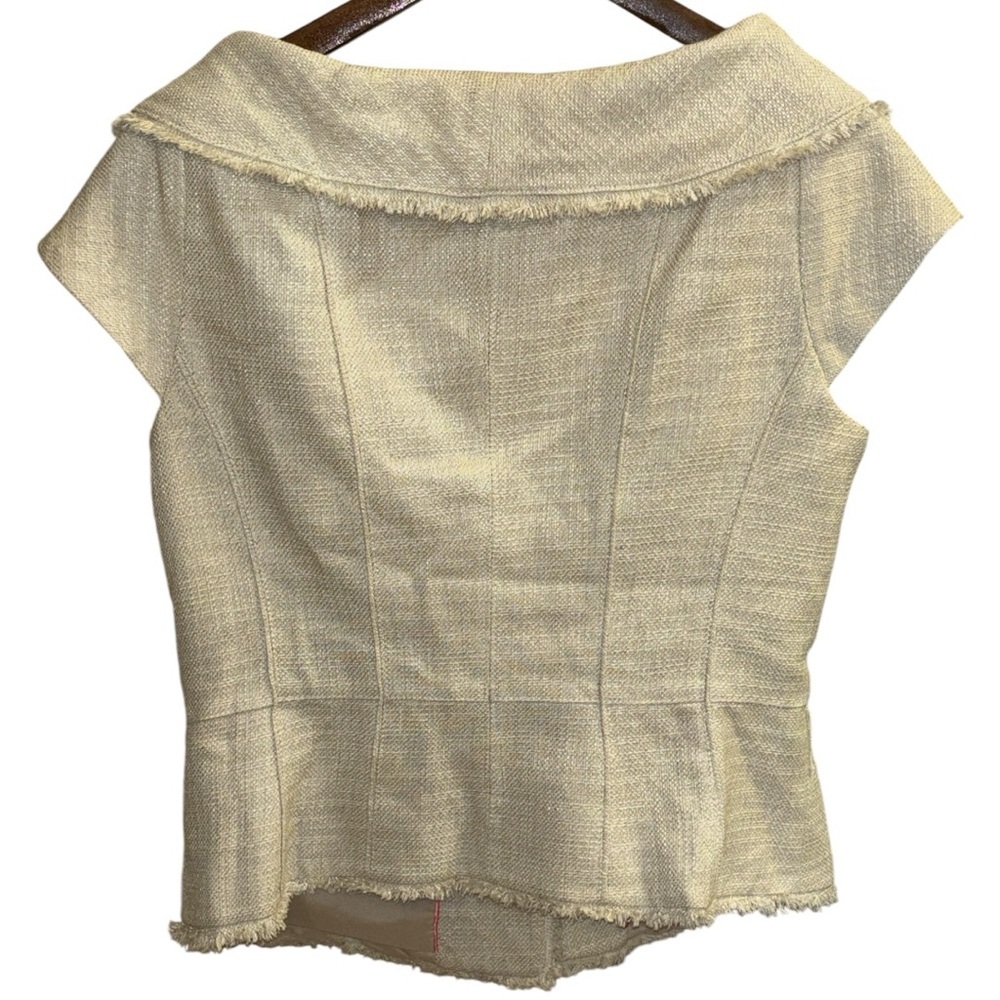 White House Black Market Cream Button Down Shirt - Picture 4 of 10